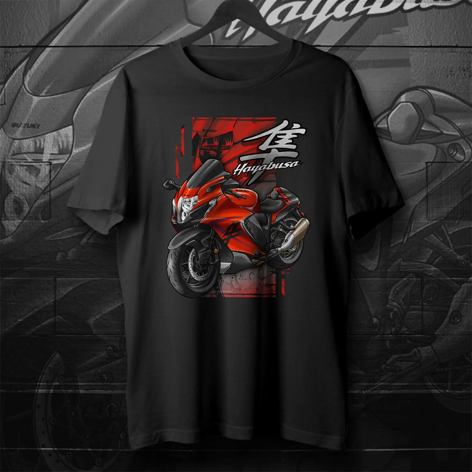 Retro Japanese GSX-1300R Hayabusa 2021-2024 Motorcycle Rider T-Shirt 100% Cotton O-Neck Short Sleeve Summer Casual Mens T-shirt