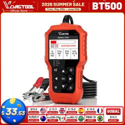 VDIAGTOOL BT500 9-24V Car Battery Tester 5-3000 CCA Automotive Alternator Tester Auto Battery Analyzer Charging Cranking Tester