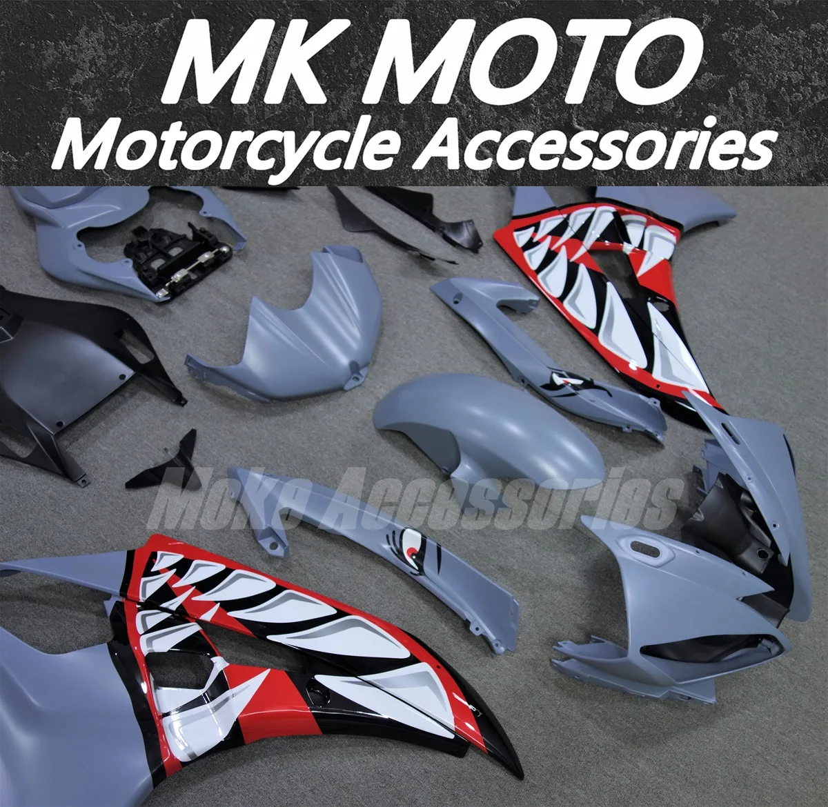 

Fairings Kit Fit For Yzf R6 2006-2007 Bodywork Set Injection High Quality Abs White Red Grey Shark
