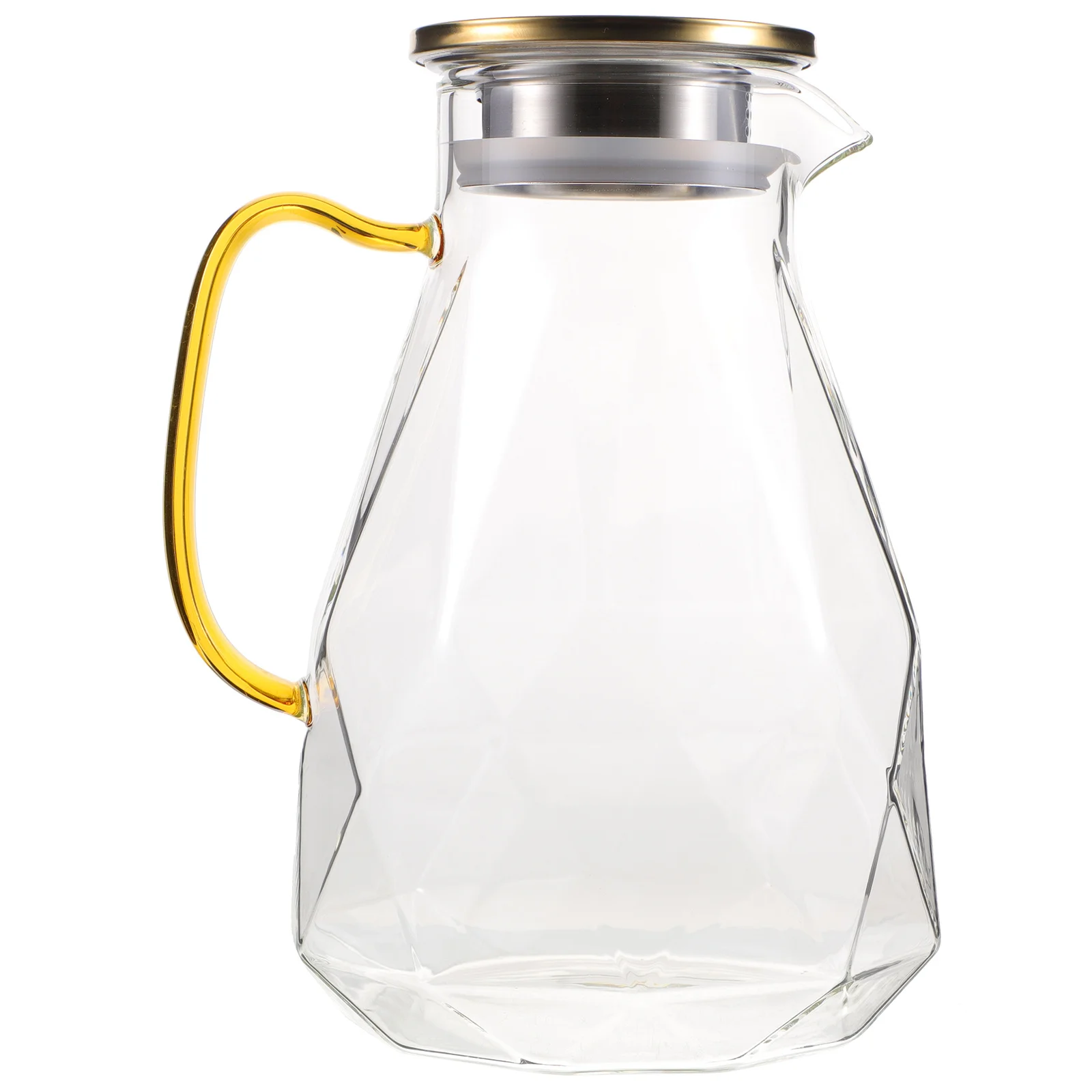 

Large Capacity Diamond Cold Water Pitcher Clear Glass Beverage Jug Heat Resistant Refrigerator Safe for Juice Milk Tea Making