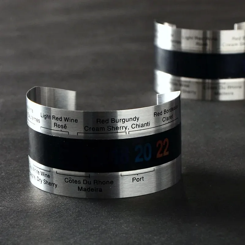 النبيذ طوق ميزان الحرارة بار المشروبات أداة ذكي زجاجة المفاجئة ميزان الحرارة شاشة الكريستال السائل كليب الاستشعار ل الشمبانيا البيرة النبيذ الأحمر #3