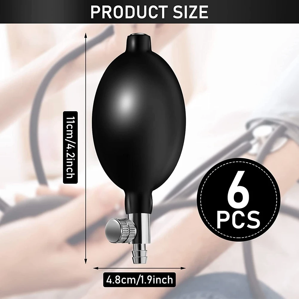 

A24R 6 Pieces Blood Pressure Bulb Replacement Inflation Bulb Pump Adjustable Hand Squeeze Pump Manual Sphygmomanometer Bulb