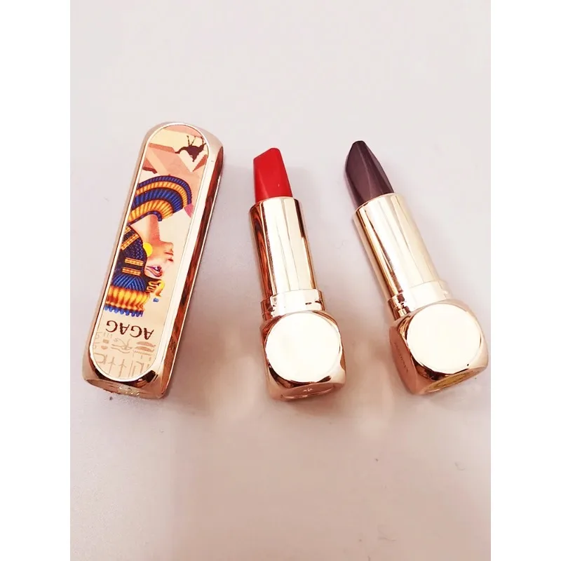 Agag Pharaoh Magic 3Dimensional Magic 6Color Lipstick Does Not Fade No Stain on Cup Cheap Double-Tube Double-Headed One 6-Color