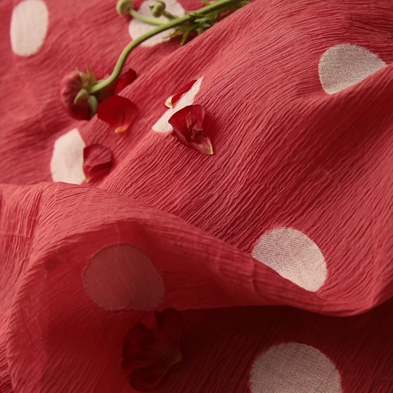 

High quality cotton blend fabric Pink circle patchwork Fashion clothes material