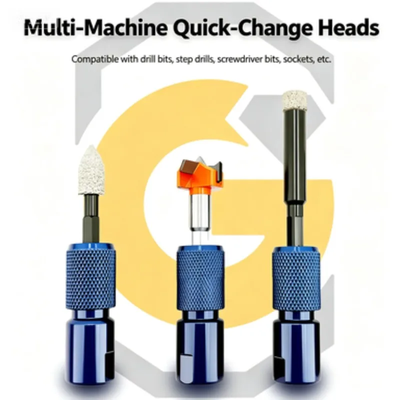 Multi-function conversion head, 6.35 angle grinder hand electric drill, hexagon changer quick release self-locking.