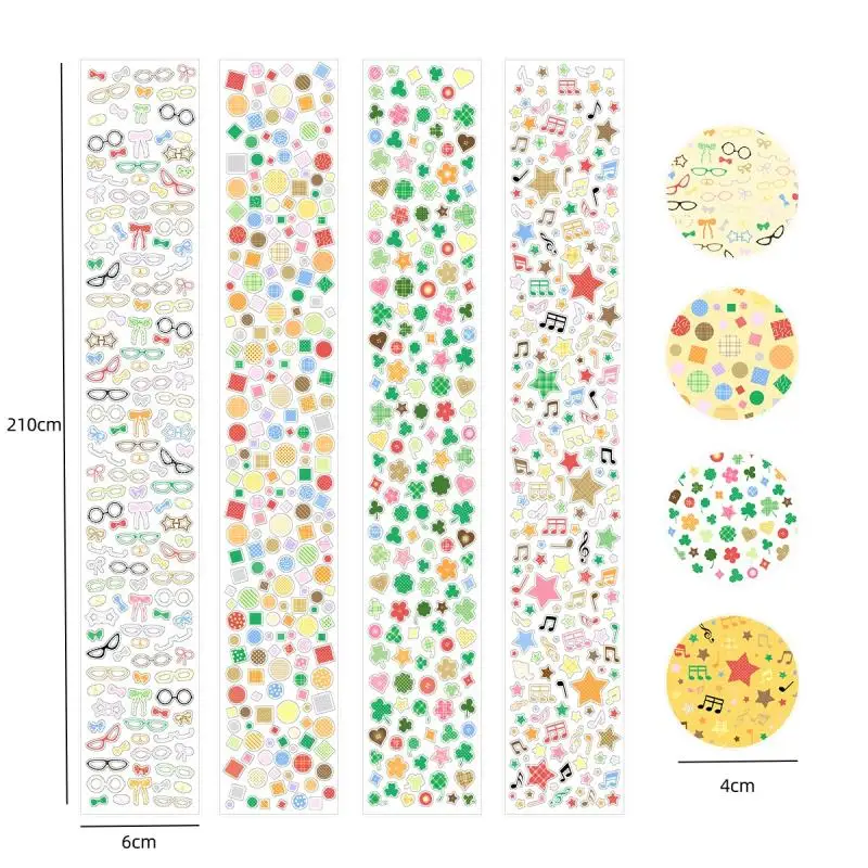 Nastri adesivi per doodle in PET Adesivi per trifogli Occhiali Carte per idoli Decor Scrapbook Journal Forniture per decorazioni fai da te