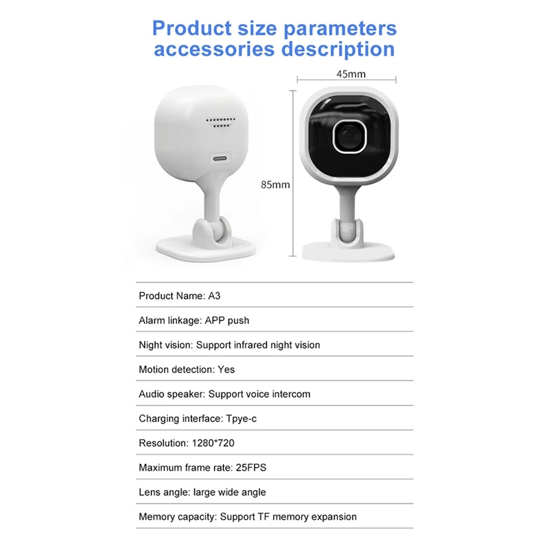 1080P Baby Monitors Cameras Family Security Protection A3 Infrared Night Camera Smart Home Monitor Cameras