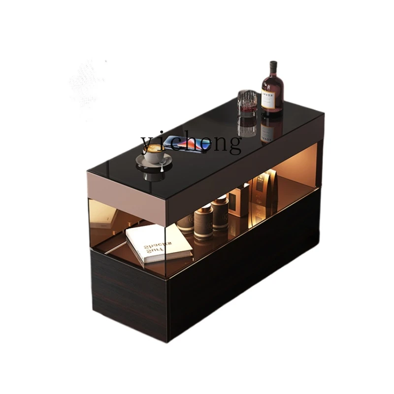 

ZK Solid Wood Sofa Side Cabinet Modern Minimalist Living Room Side Coffee Table Light Luxury High Sense Side Table Storage
