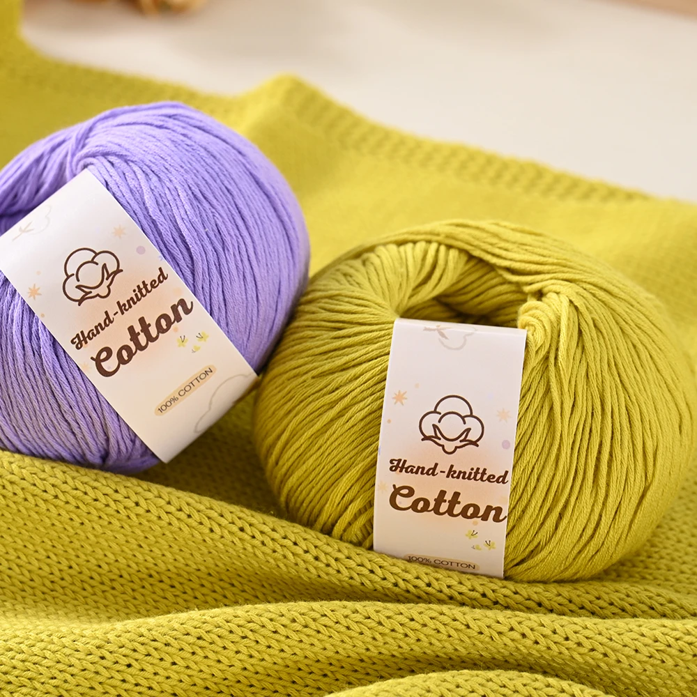 50g Cotton Yarn Ball 100% Pure Cotton Crochet Yarn Soft Baby Yarn Hand Knitting Thread DIY Craft Yarn for Crochet Knitting view 2