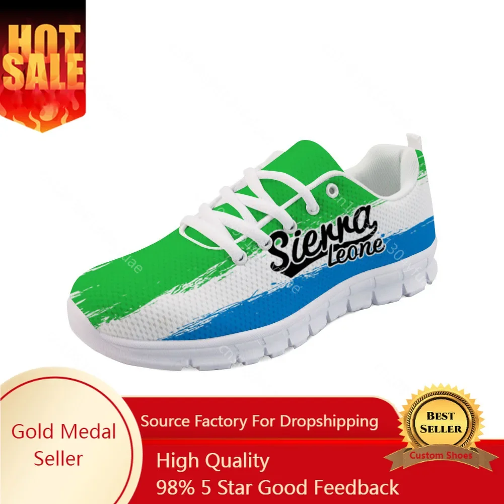 

Sierra Leone Youth Free Custom Made Name Number Team Logo Country Travel Leonean Nation Republic Flag Print Photo Casual Shoes