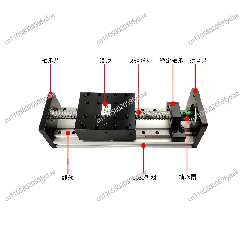 Precision Linear Slidetable Guide Rail Electric Numerical Control Cross Module GX80*100double Slider Double Line Rail BallScrewA