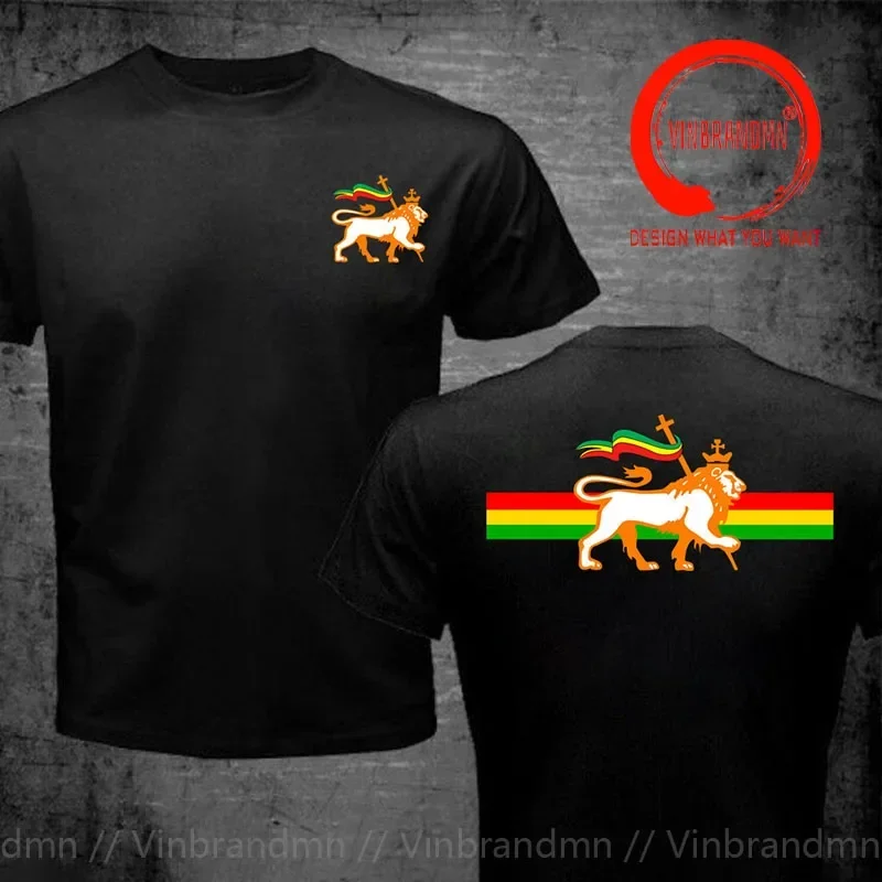 Vintage Rasta Lion Session T Shirt Men Retro Rastafari Lion T-shirt Jamaica Judah Lion King Tee Shirt Hip Hop Harajuku Clothing