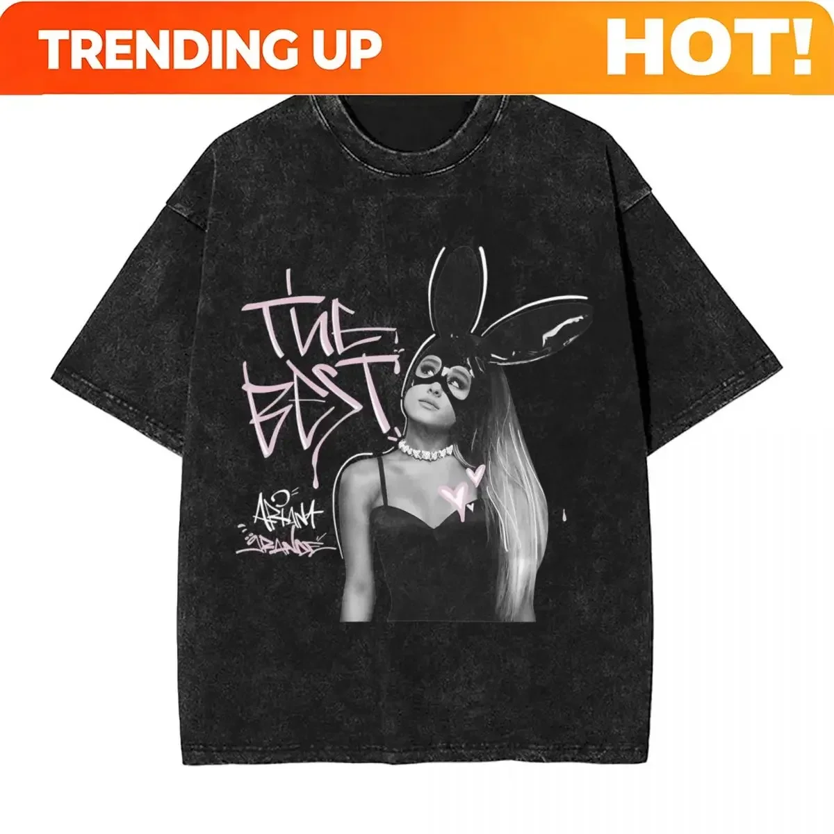 Customization Vintage Pop Music R&B - The Best Singer 2024 Ariana Grandes T-Shirt Loose T Shirts Tops Beach Casual O Neck Oversi