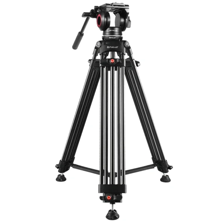 3 In 1 (Tripod + Bowl Adapter + Black Fluid Drag Head) Heavy Duty Video Camcorder Tripod Mount Kit