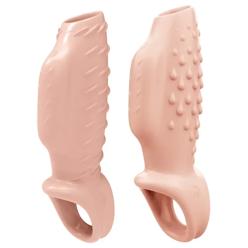 Men\'s Penis Enlarging and Balding Cover with Vibrator Vibration Penis Lock Ring Vibrate Wolf Tooth Penis Cover Vibrate Sex Toy