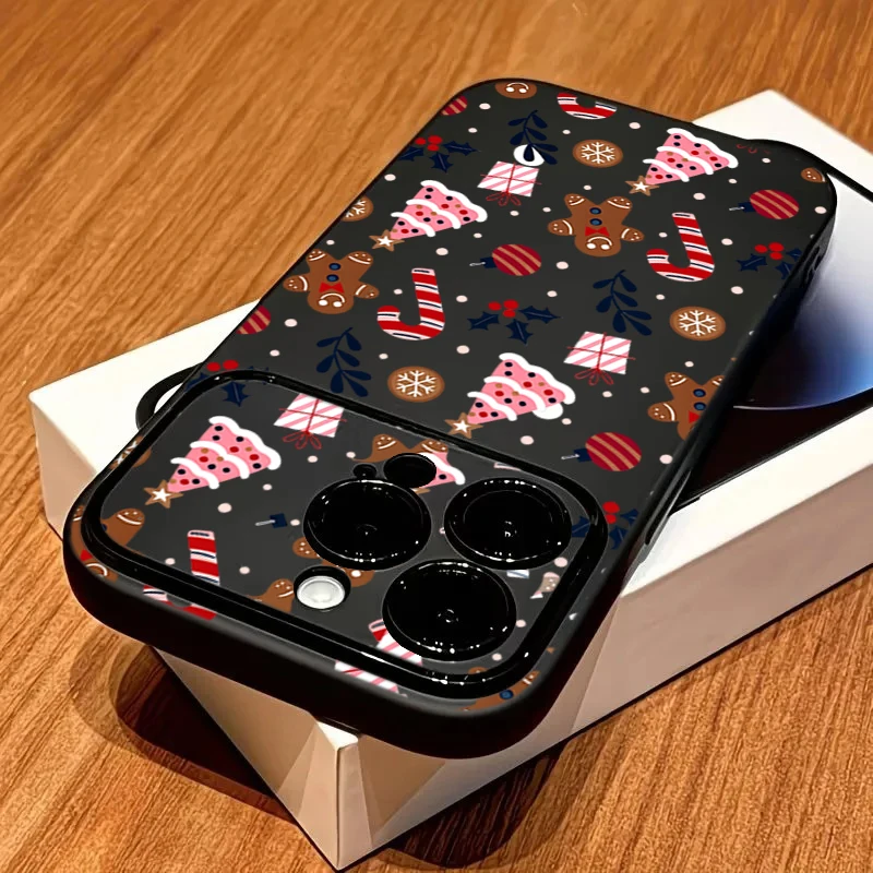 Christmas Gingerbread Man Snowflake Phone Case For iPhone 18 17 16 15 11 12 14 13 Pro Max Mini X XR 7 Plus 17E Shockproof Cover