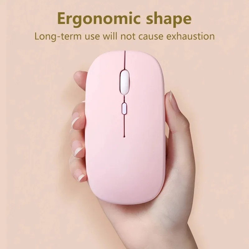 Wireless Mouse Bluetooth-Compatible Macaron Ergonomic Portable Mouse Dual-mode 2.4G USB Portable Mouse for PC Laptop Mac Windows