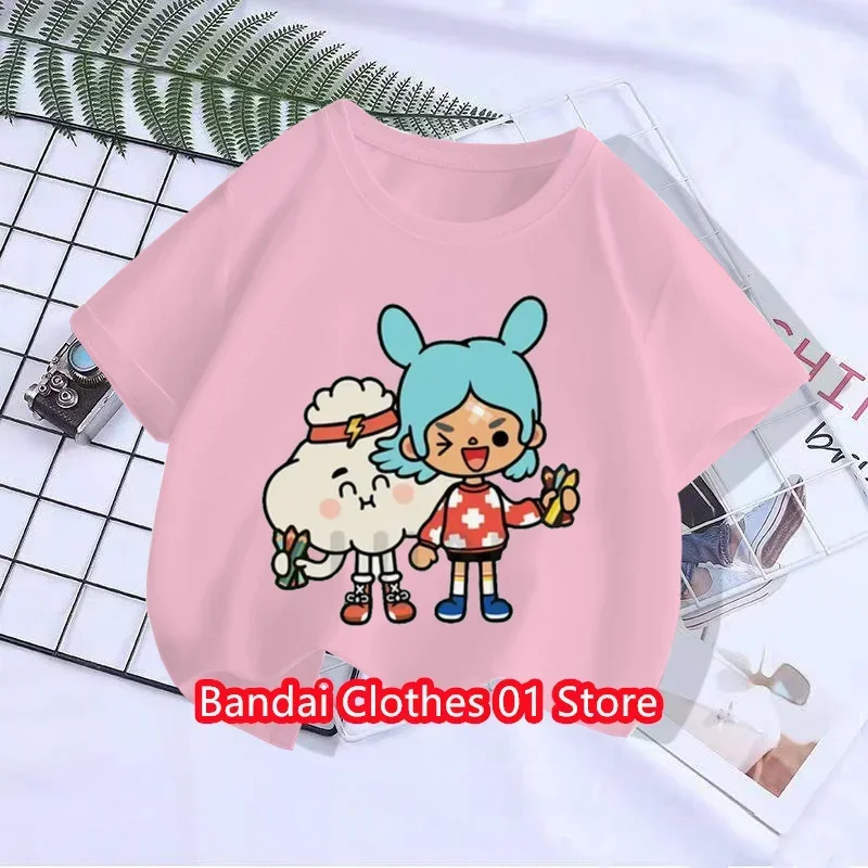 Hot Game Toca Life World Print Cartoon Kids T-Shirts Cute Funny Girls Clothes Baby Boys T shirt Summer Children Tops