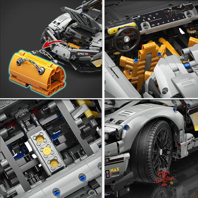 Technical Ideas Famous Racing Car Assembly Building Blocks Expert Speed Vehicle Model Bricks Moc Toys for Boys Kid Holiday Gifts