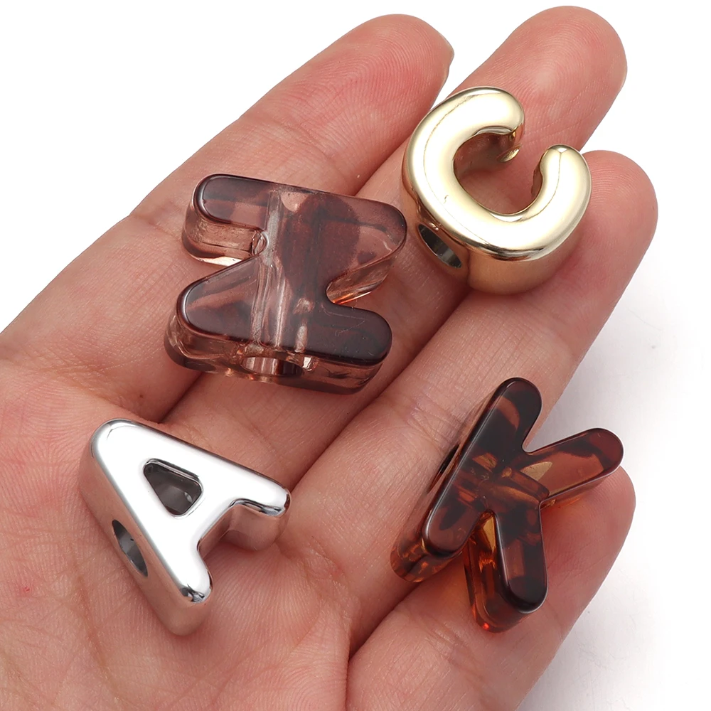 26pcs Leopard Print Acrylic Letter Beads Large Hole Alphabet Loose Beads for DIY Jewelry Making Keychain Bag Hanging Accessories