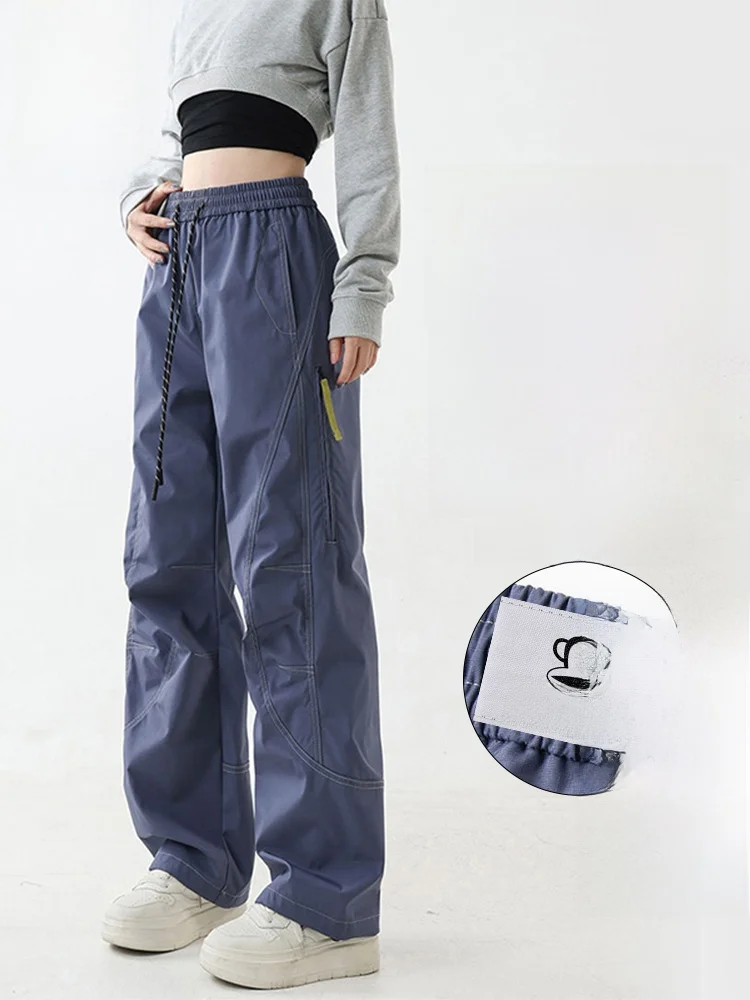 

PaulFrank Men's Fce Lined Workwear Casual Pants Loose Straight Leg Paratrooper Trousers Autumn Winter American Trendy Brand