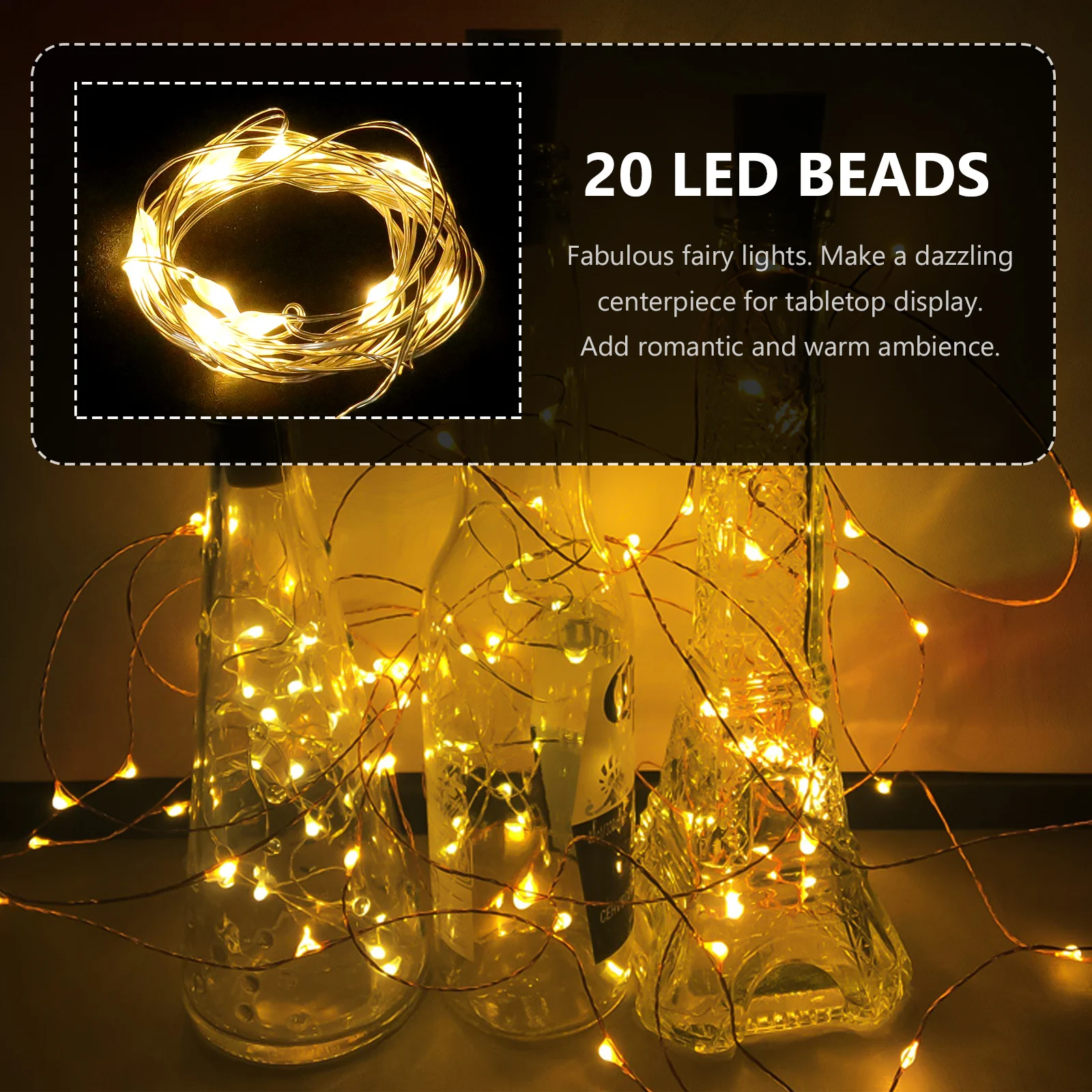 

Wine Bottle Light with Rechargeable LED Cork Stopper Super Bright Illuminated Cap for Halloween Christmas Wedding Celebration