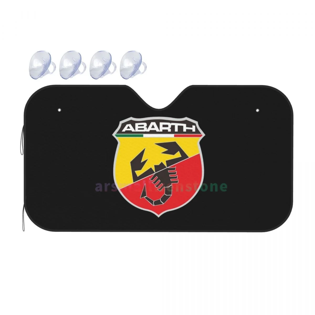 Nyanhif Personalized Abarth Automobile Logo Car Reflective Sun Blocker Fits Small Sedans, Mini SUVs Standard Sunshade Car