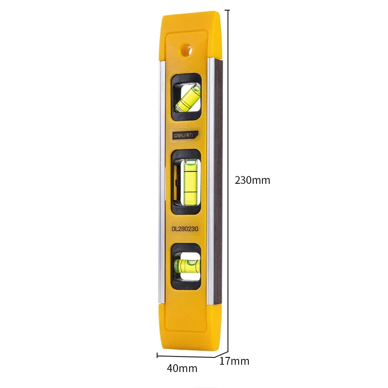 Deli 1 Pcs 230mm Torpedo Levels High Precision Level Measuring Instrument 3 Blister Design Measurement Surface Level Rulers