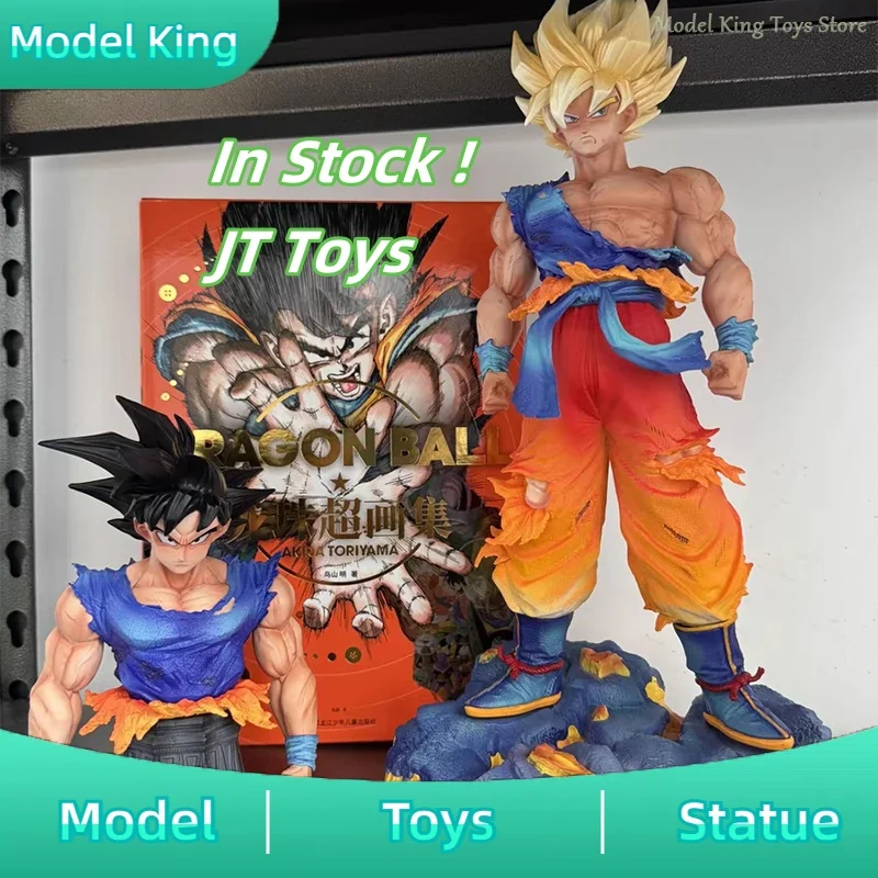 

No nameplate version 35cm JT Dragon Ball Anime Figures Son Goku Figures 2 Heads PVC Statue Collection Model Decoration Gift Toys