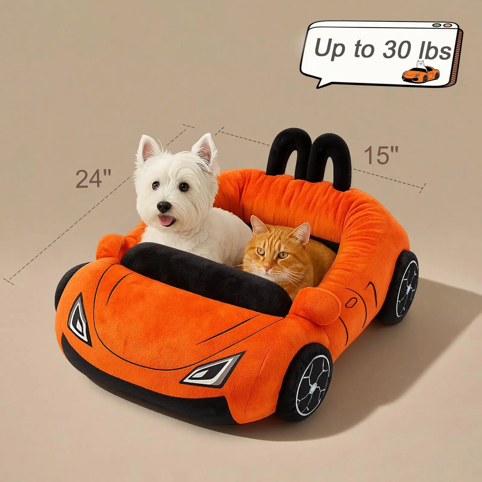 Supercar Cat Beds Kitten Bed Soft and Cozy Small Dog Beds with Pillow Washable Pet Mat for Puppy Kitty Funny Cats Toys Supplies