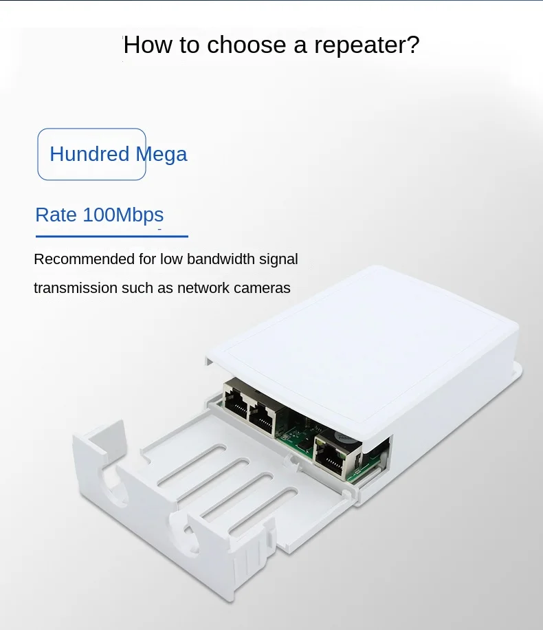 Waterdichte Poe Extender 1 In 2 Repeater 100Mbps 30W Outdoor Networkfor Poe Camera