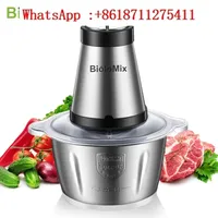 BioloMix 2 Speeds 500W Stainless Steel 2L Capacity Electric Chopper Meat Grinder Mincer Food Processor Slicer