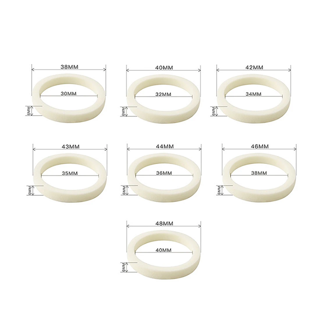 5 Packs MTB Bike Fork Maintenance Sponge Ring Suspension Fork Oil Sealed Lubricating Sponge Ring Cycling Accessories
