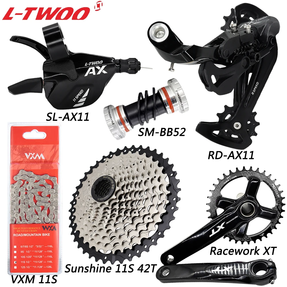 

LTWOO AX11 1x11 Speed Groupset MTB Bike Derailleurs Shifter VXM Chain Racework XT Crankset 42T/46T/50T Cassette Bicycle Parts