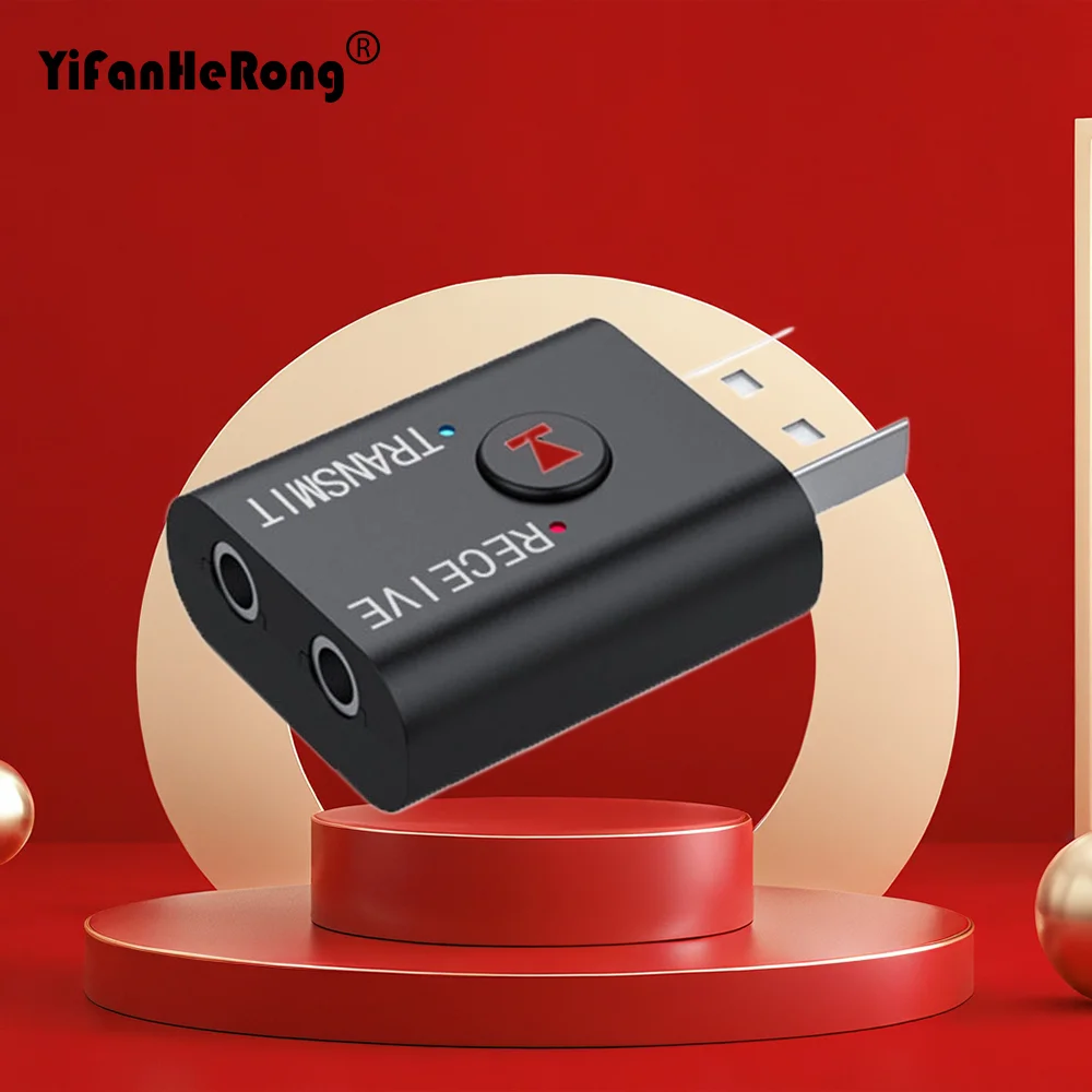 BT5.0 Adapter Wireless Audio Receiver and Transmitter Dual Function Bluetooth-compatible 5.0 USB Dongle For Speaker Headset Car