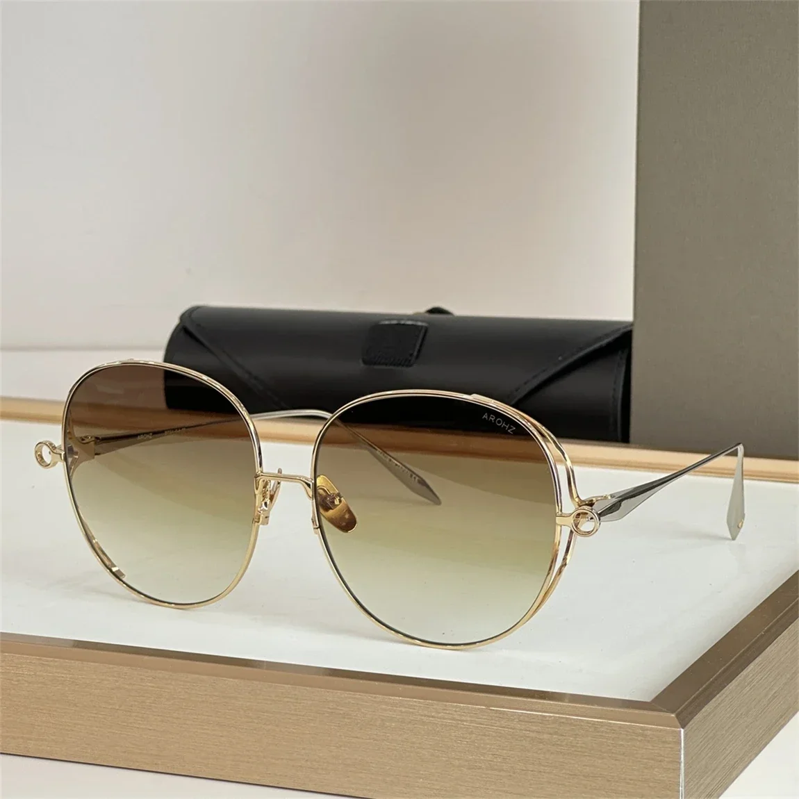 AROHZ DTS156 النظارات الشمسية الفاخرة للنساء والرجال أعلى جودة مصمم النظارات خلات UV400