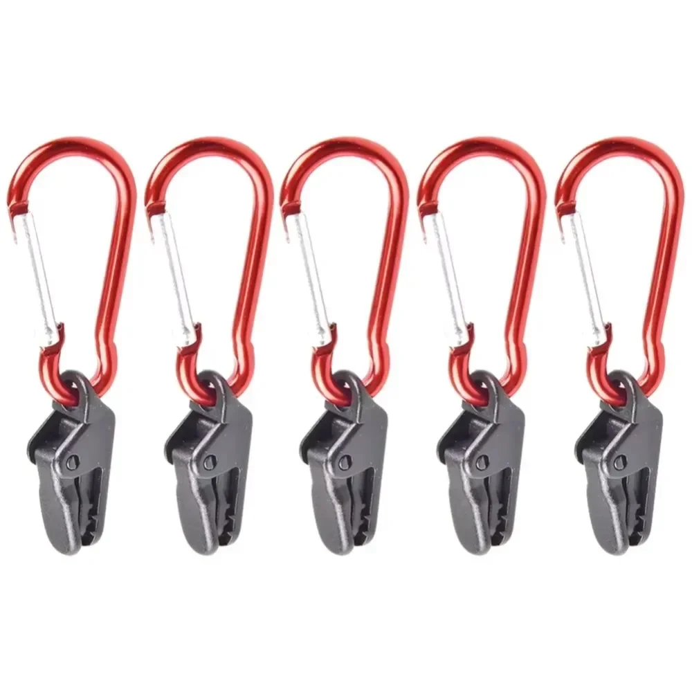 New 5Pcs Tarpaulin Clips Camping Tents Awning Wind Rope Clamp Equipment Plastic Buckle Fixed Jaw Grip Hook Outdoor Accessories