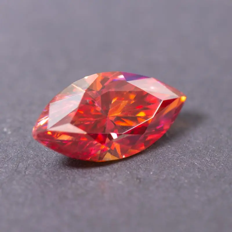 Moissanite Stone Marquise Cut Watermelon Red Color Charms Gemstone DIY Ring Necklace Earrings Main Materials with Certificate