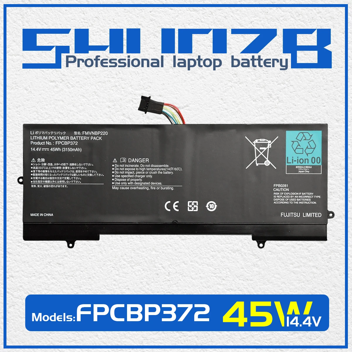 

SHUOZB FPCBP372 FMVNBP220 Laptop Battery For Fujitsu Lifebook U772 FPB0281 14.4V 45WH 3150MAH