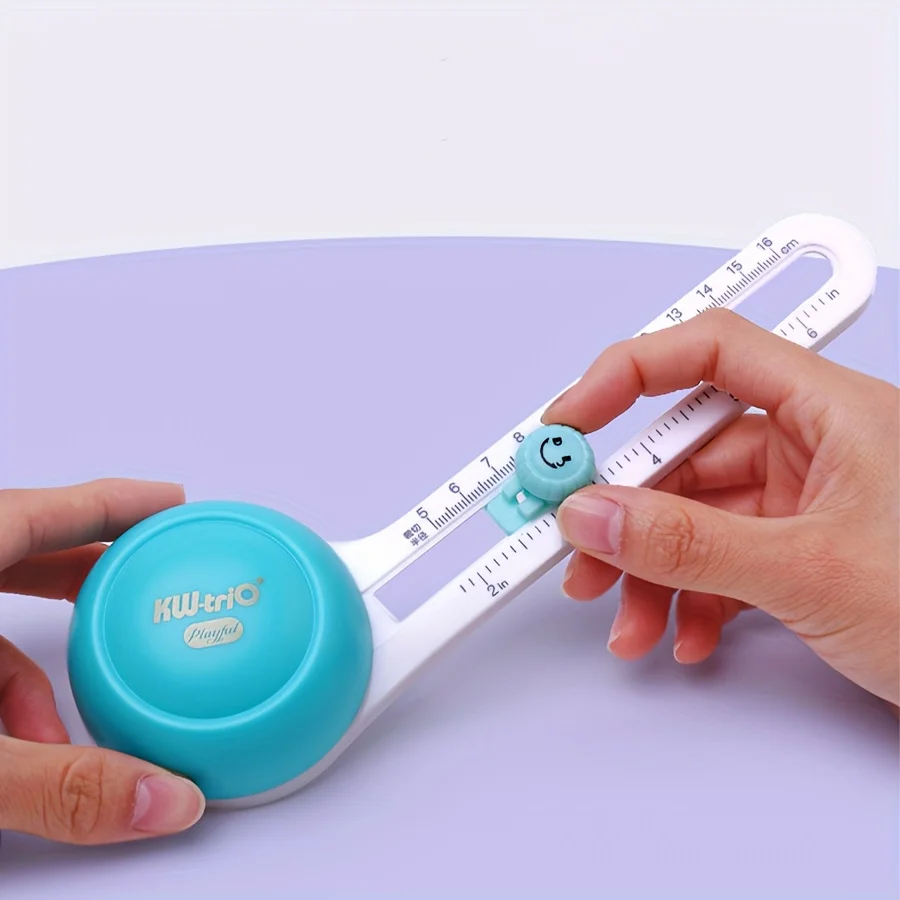 1 قطعة 360 °   قاطعة الورق، قاطعة الورق الدائرية التي يمكنك صنعها بنفسك، قطر القطع 3.94-12.6 بوصة، 3 رؤوس قطع قابلة للاستبدال