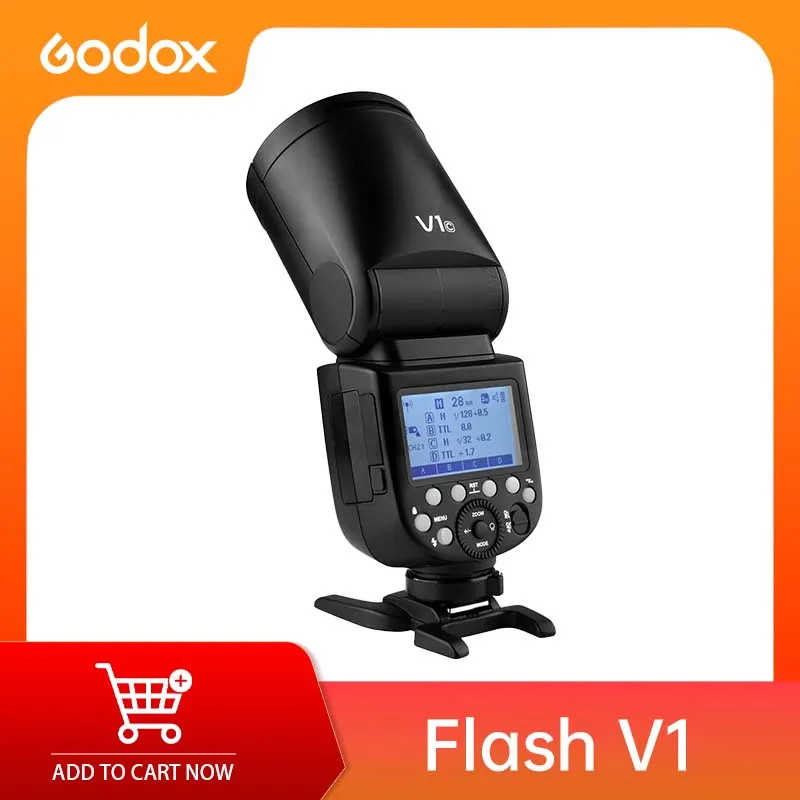 Godox V1 Round Head Speedlite TTL Li-ion 1.5s Recycle HSS 1/8000s 2.4G Wireless for Canon/Nikon/Sony/Fujifilm/Olympus/Pentax