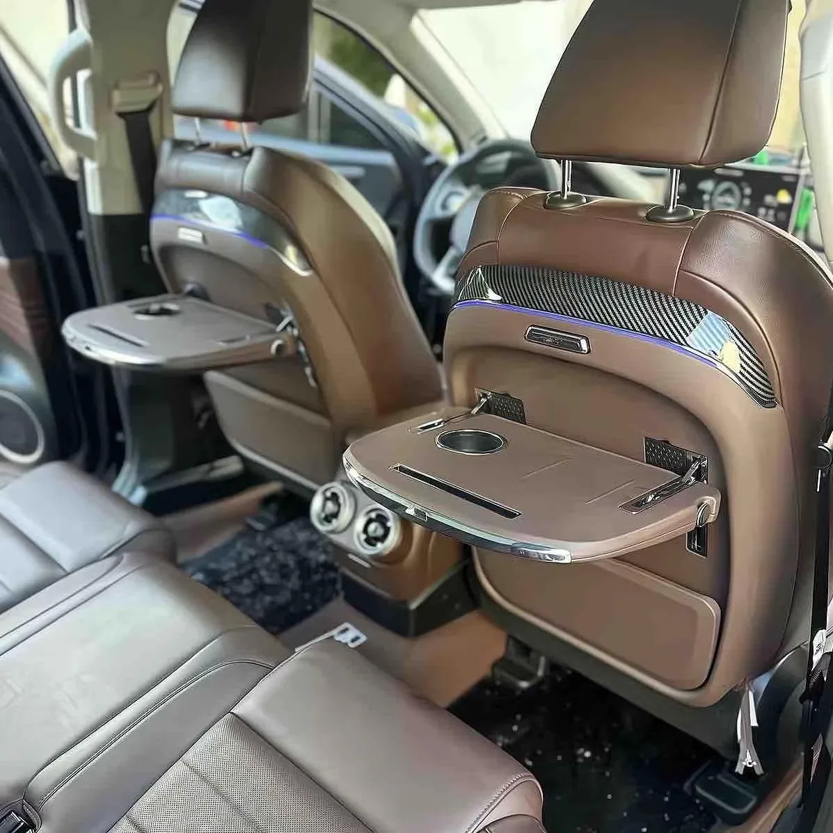 Car Set Folding Small Table for BMW 3 Series X3 IX3  Wireless Charging Folding Backseat table panel with  atmosphere trim