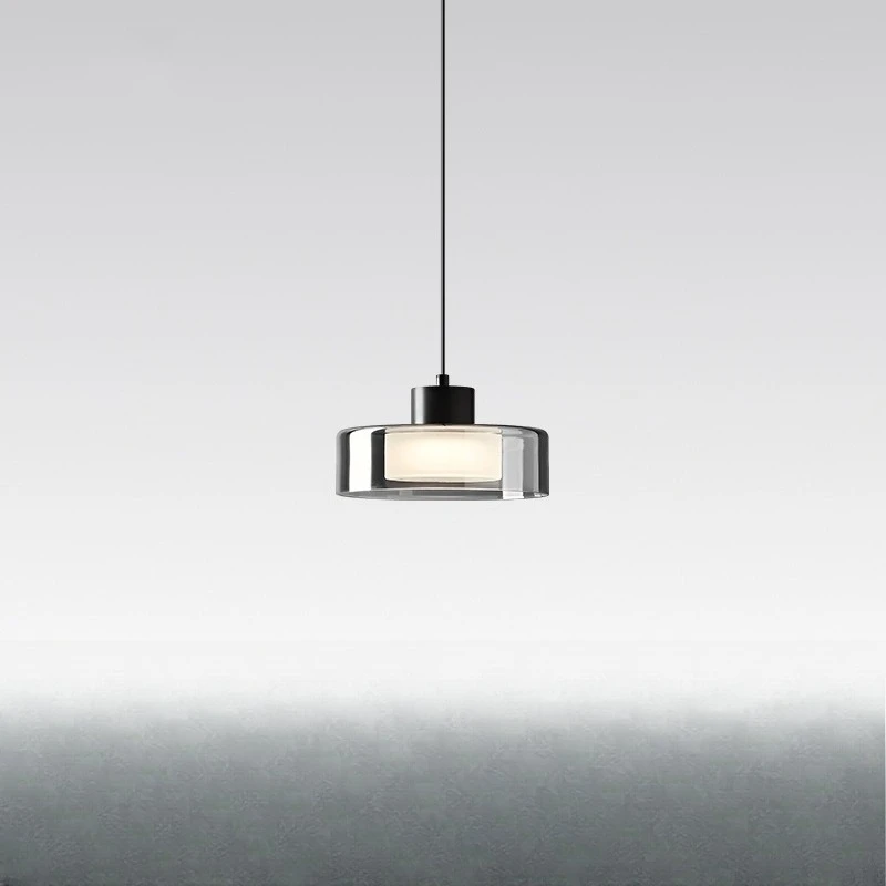 

Italian minimalist bedroom bedside small chandelier, modern simplicity and high-end sense, liftable restaurant bar glass
