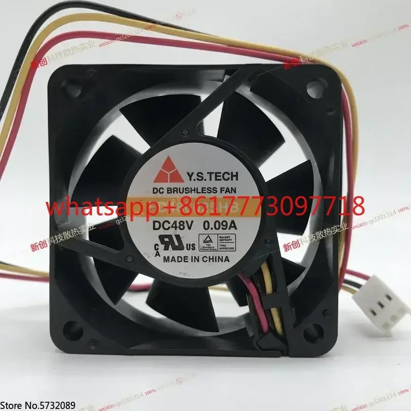 

Y.S.TECH FD486025HB 6025 6CM 0.09A 48V трехпроводной вентилятор