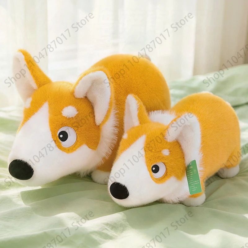 New Cross Border Corgi Dog Plush Toy Cartoon Puppy Stuffed Animal Kids Soothing Pillow Lying Soft Doll Home Decor Birthday Gift