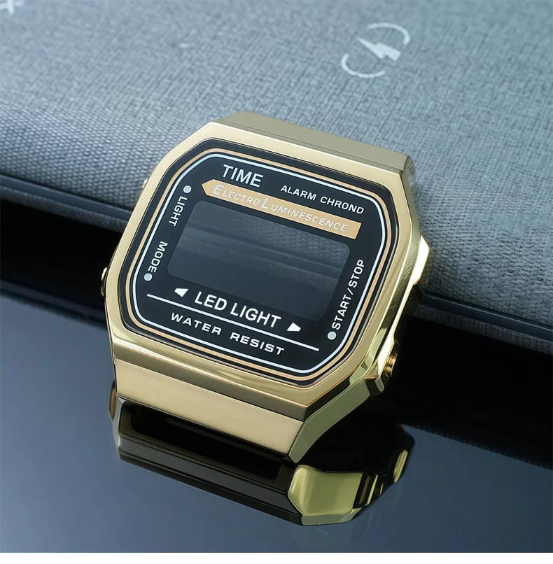 A168 Upgrade Edelstahlgehäuse Lünette Mod Kit für Casio 3298 A168WA Uhr Hochwertiges Uhrenzubehör aus massivem Metallgehäuse und Armband – Detail 9