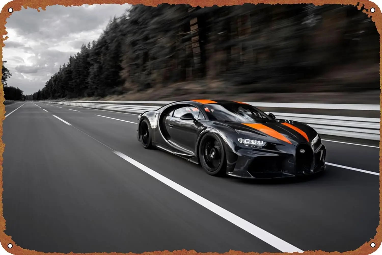 Bugatti Poster Metallschild Blechschild Retro Wanddekoration für Zuhause, Straße, Tor, Bars, Club - Aluminium