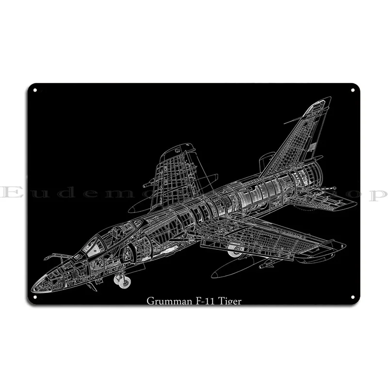 Grumman F11 Tiger Metal Plaque Poster Wall Cave Plaques Wall Custom Designing Wall Decor Tin Sign Poster