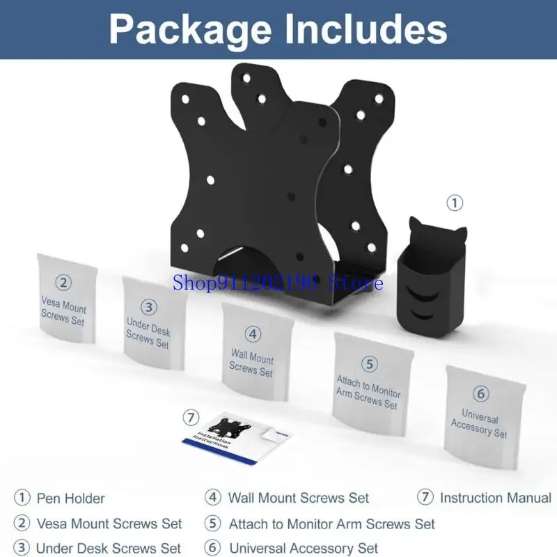 P82A 소형 PC 마운트 브래킷 공간 절약형 간편한 설치 벽걸이형 씬 클라이언트