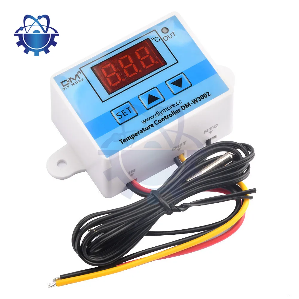 Imagem -02 - Nova Dm-w3002 Digital Led Controlador de Temperatura dc 12v 24v Led ac 110v220v 10a Interruptor de Controle do Termostato com Sensor de Sonda